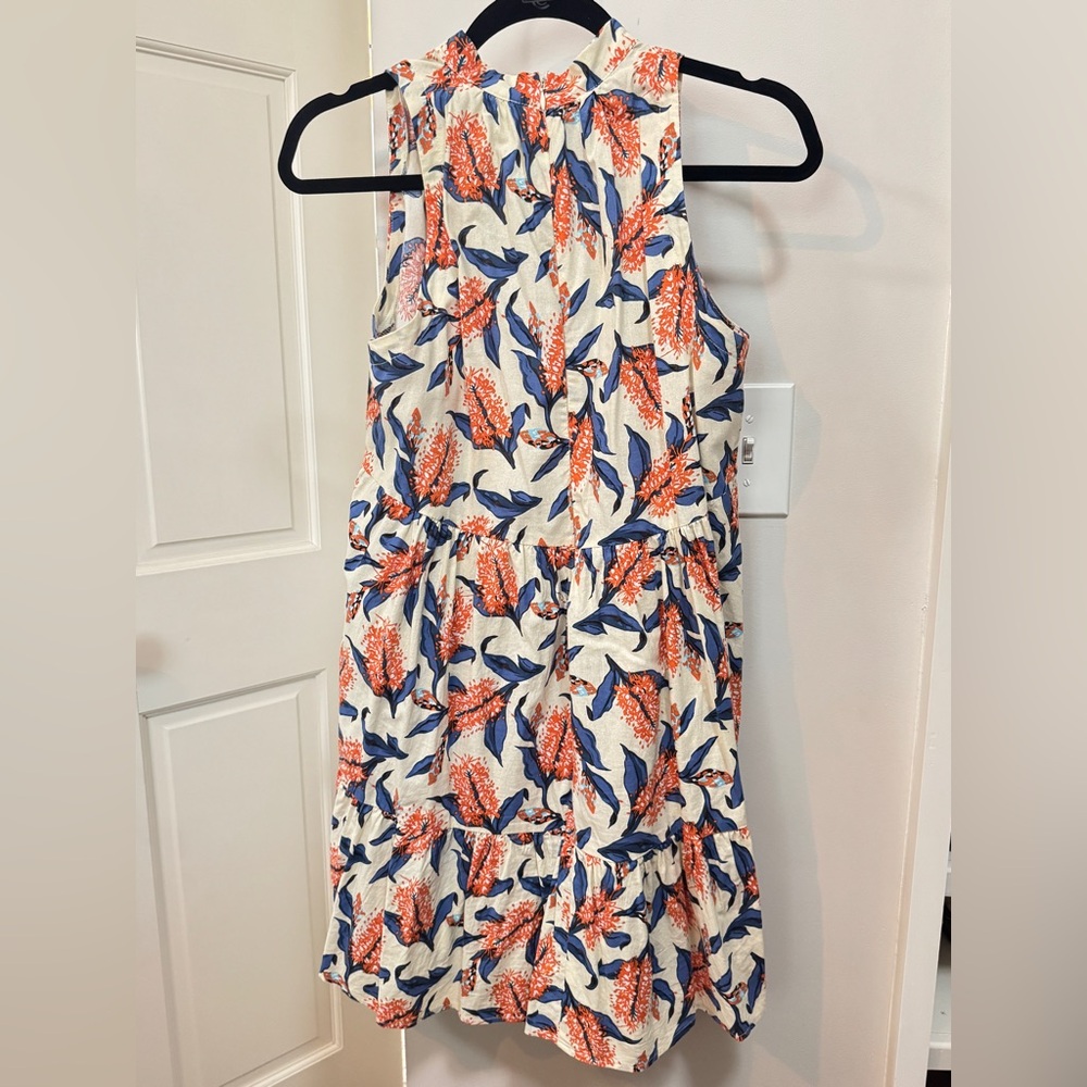 TCEC Floral Dress with Orange and Blue Accents